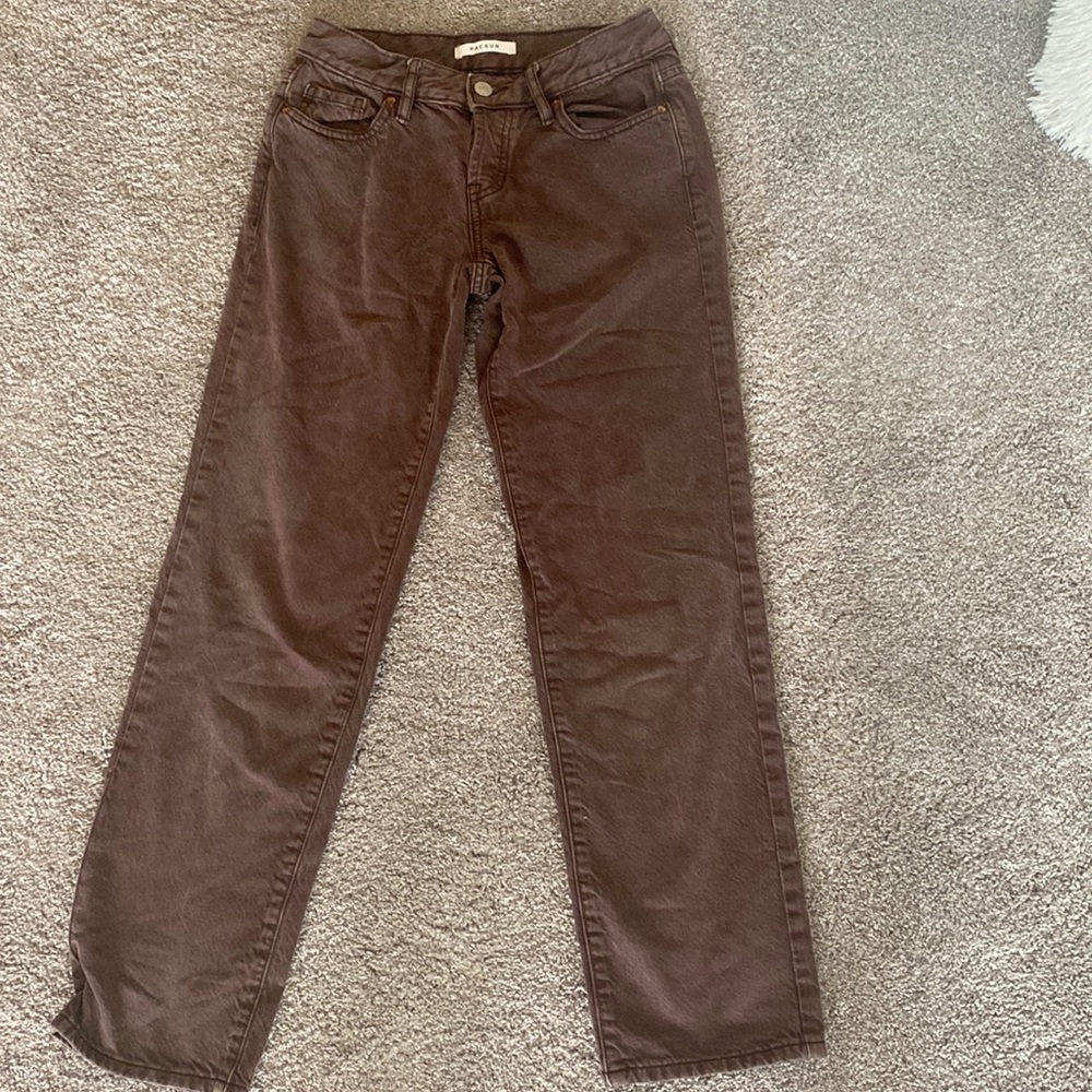 PACSUN LOW RISE STRAIGHT BROWN JEANS SIZE 24